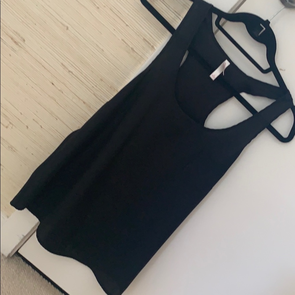 Sexy black silky top